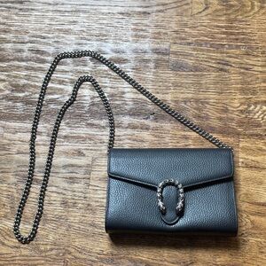GUCCI dionysus Black / silver Chain Shoulder Bag